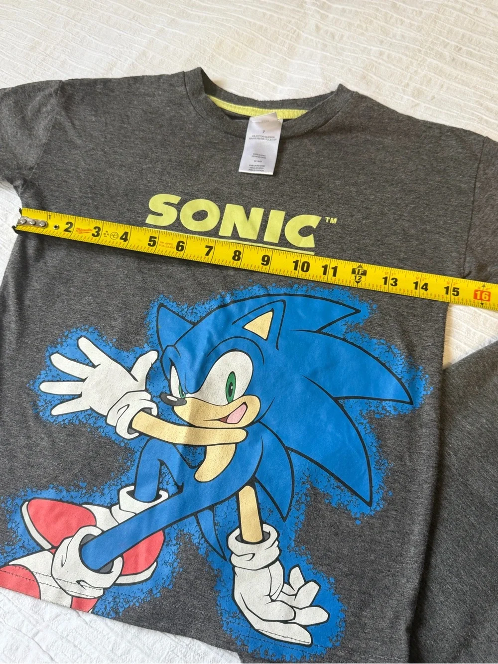 Sonic the Hedgehog Boys T-Shirt & Shorts Set Size 7 Gray Blue